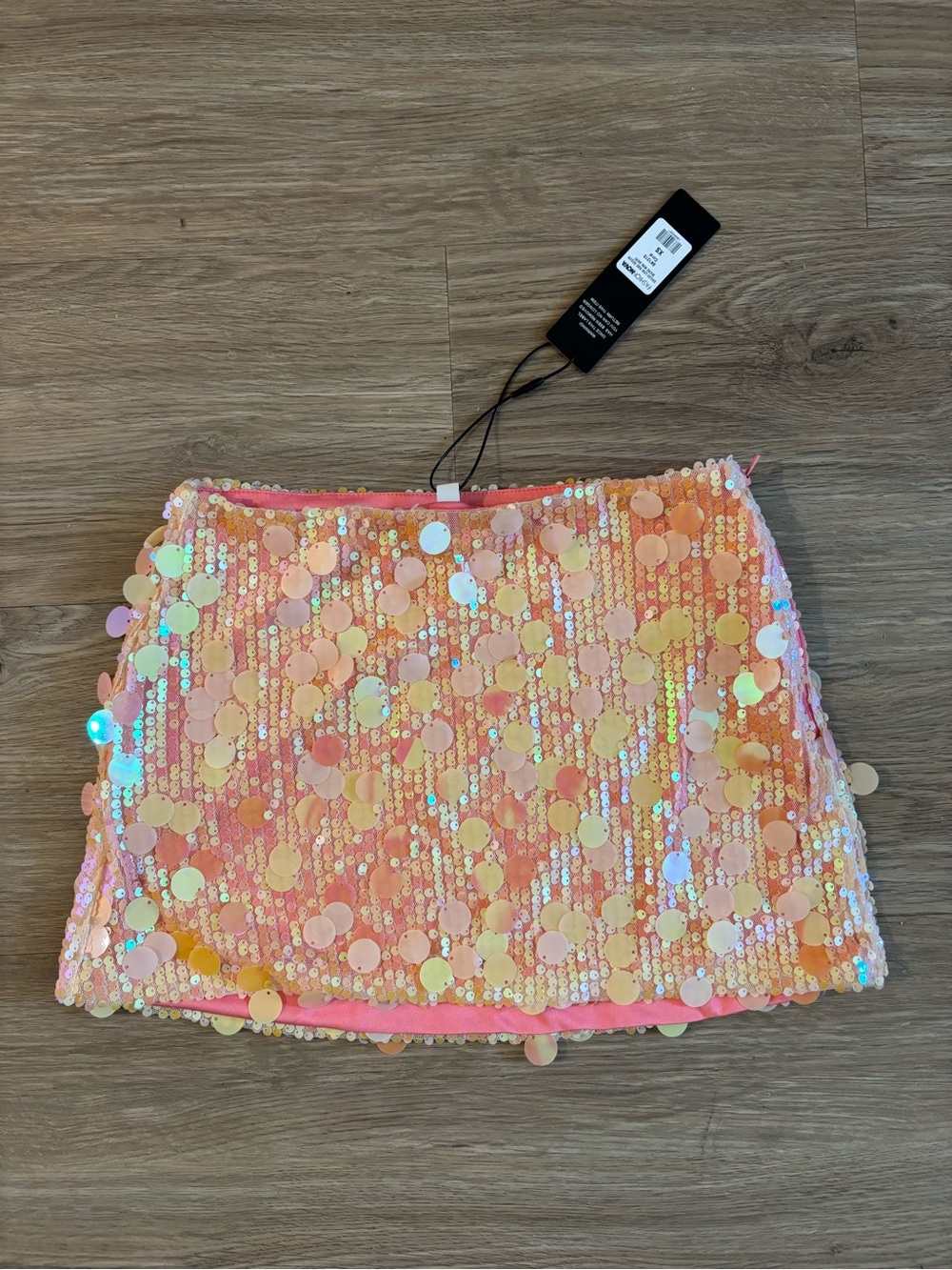 Coral Sequin Mini Skirt